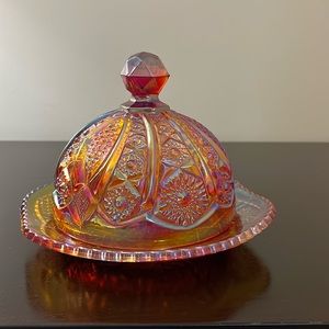 Indiana Glass Heirloom series covered butter dish